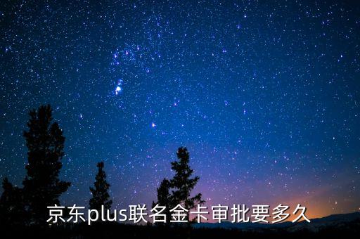 京东plus联名金卡审批要多久