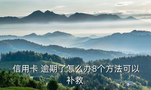  信用卡 逾期了怎么办8个方法可以补救