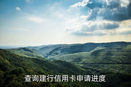 查询建行信用卡申请进度