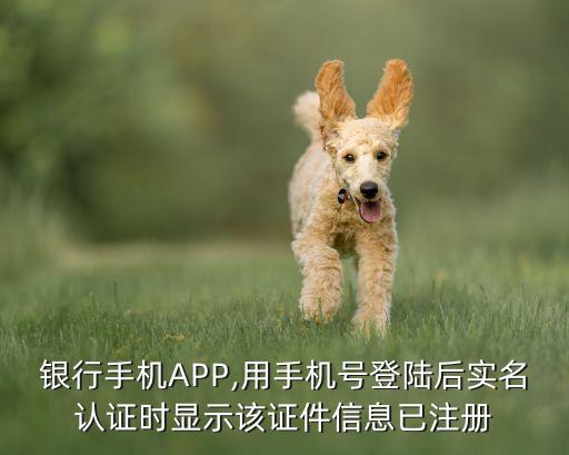 银行手机APP,用手机号登陆后实名认证时显示该证件信息已注册