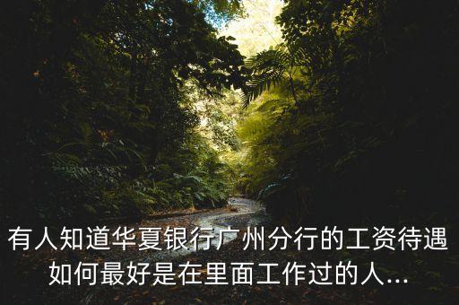 有人知道华夏银行广州分行的工资待遇如何最好是在里面工作过的人...