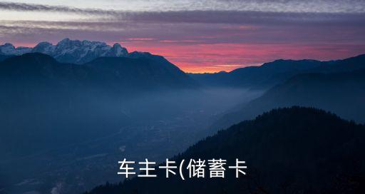车主卡(储蓄卡