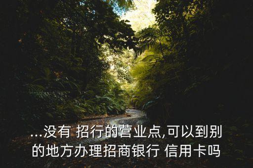 ...没有 招行的营业点,可以到别的地方办理招商银行 信用卡吗