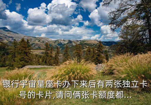 银行宇宙星座卡办下来后有两张独立卡号的卡片,请问俩张卡额度都...