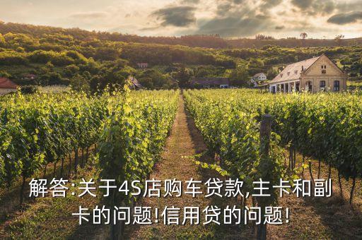 解答:关于4S店购车贷款,主卡和副卡的问题!信用贷的问题!