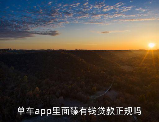 单车app里面臻有钱贷款正规吗