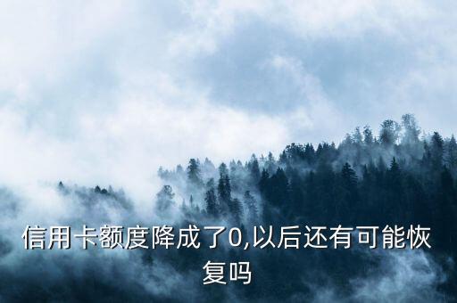 信用卡额度降成了0,以后还有可能恢复吗