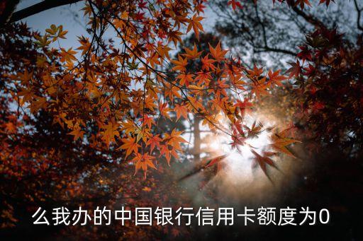 么我办的中国银行信用卡额度为0