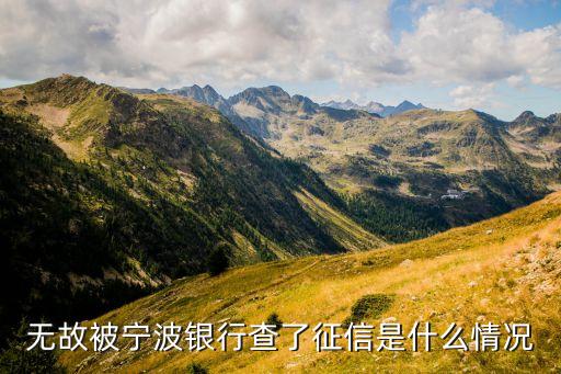 无故被宁波银行查了征信是什么情况