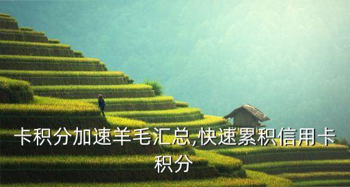 卡积分加速羊毛汇总,快速累积信用卡积分