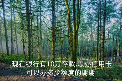 .现在银行有10万存款,想办信用卡可以办多少额度的谢谢