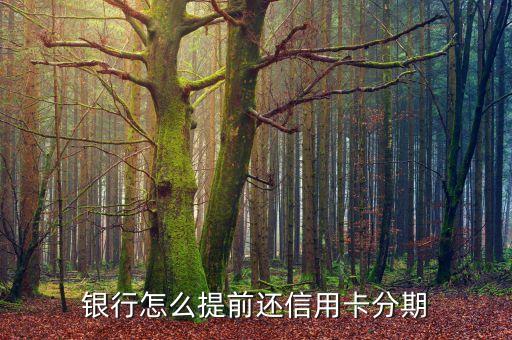 银行怎么提前还信用卡分期