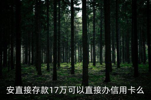安直接存款17万可以直接办信用卡么