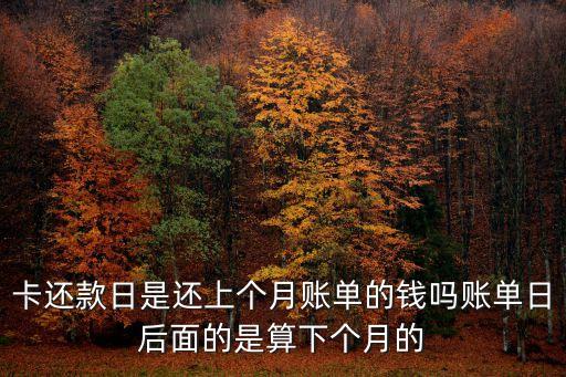 卡还款日是还上个月账单的钱吗账单日后面的是算下个月的