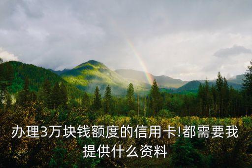 办理3万块钱额度的信用卡!都需要我提供什么资料