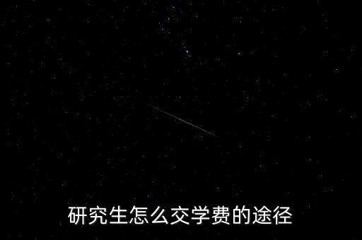 研究生怎么交学费的途径