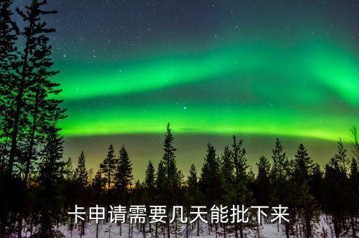 卡申请需要几天能批下来