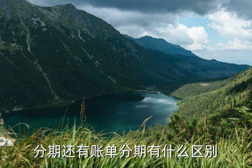 分期还有账单分期有什么区别