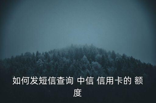 如何发短信查询 中信 信用卡的 额度