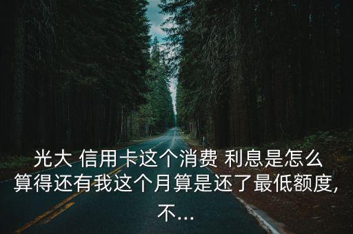  光大 信用卡这个消费 利息是怎么算得还有我这个月算是还了最低额度,不...