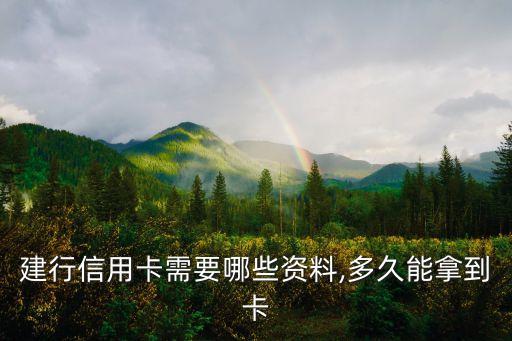 建行信用卡需要哪些资料,多久能拿到卡