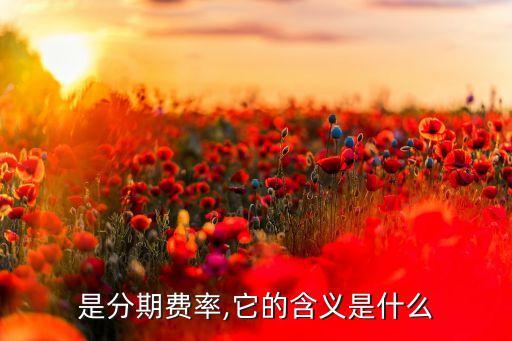 是分期费率,它的含义是什么