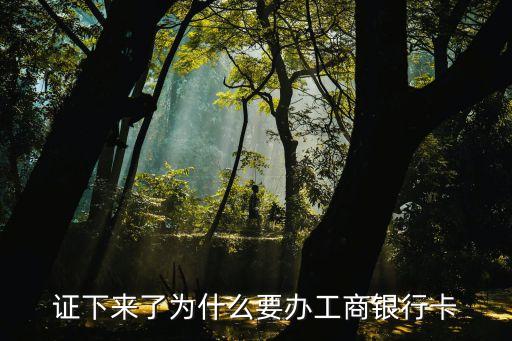 证下来了为什么要办工商银行卡