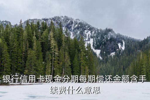 银行信用卡现金分期每期偿还金额含手续费什么意思