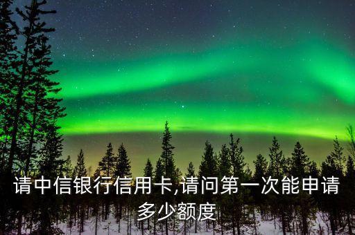 请中信银行信用卡,请问第一次能申请多少额度