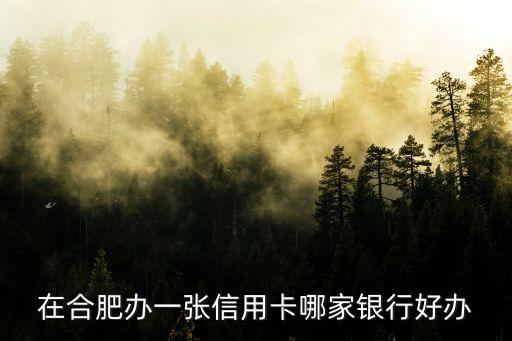 在合肥办一张信用卡哪家银行好办