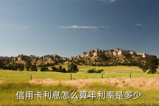 信用卡利息怎么算年利率是多少