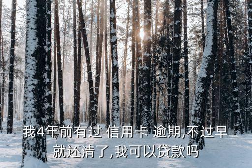 我4年前有过 信用卡 逾期,不过早就还清了,我可以贷款吗