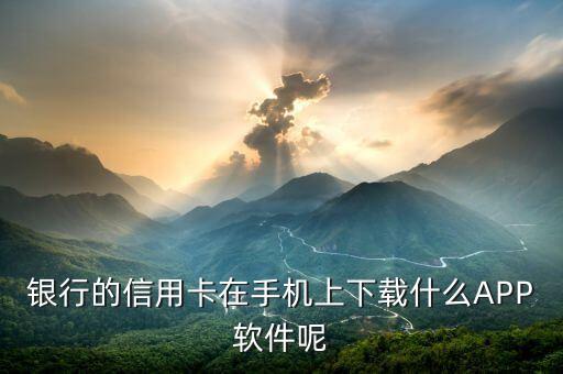 银行的信用卡在手机上下载什么APP软件呢