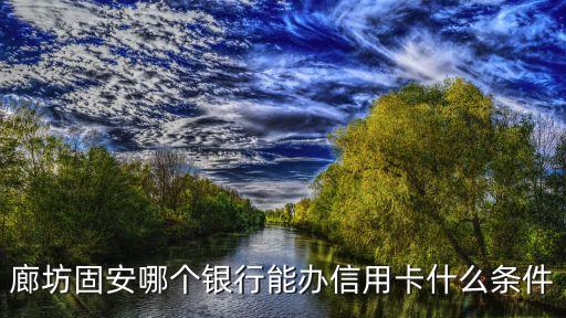 廊坊固安哪个银行能办信用卡什么条件