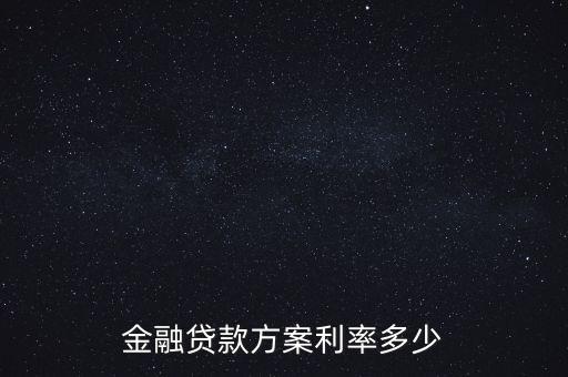 金融贷款方案利率多少
