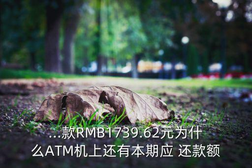 ...款RMB1739.62元为什么ATM机上还有本期应 还款额