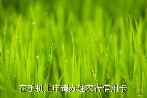 在手机上申请办理农行信用卡