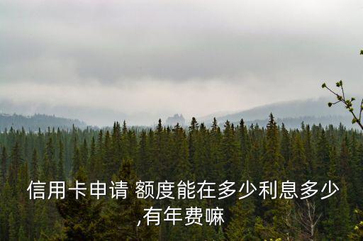  信用卡申请 额度能在多少利息多少,有年费嘛