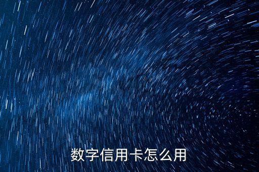 数字信用卡怎么用
