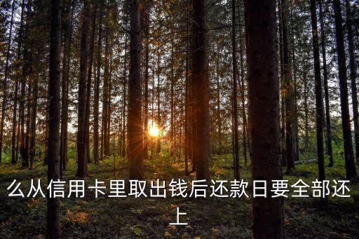 么从信用卡里取出钱后还款日要全部还上