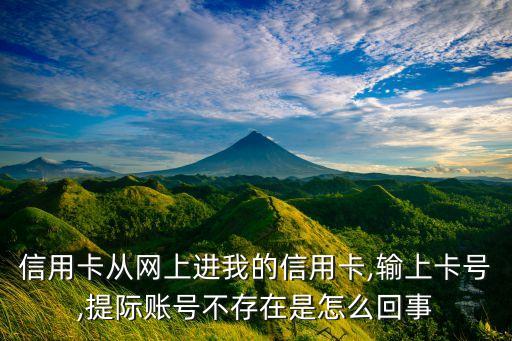 信用卡从网上进我的信用卡,输上卡号,提际账号不存在是怎么回事