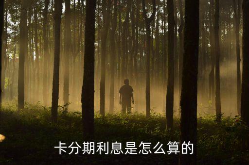 卡分期利息是怎么算的