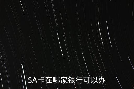 SA卡在哪家银行可以办