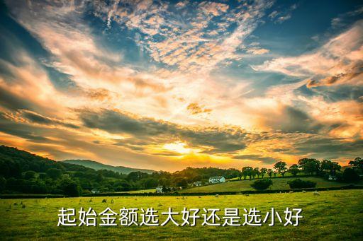 起始金额选大好还是选小好