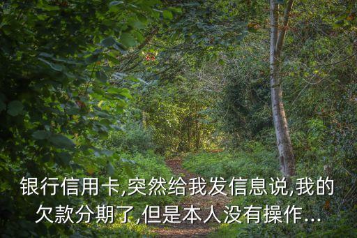 银行信用卡,突然给我发信息说,我的欠款分期了,但是本人没有操作...