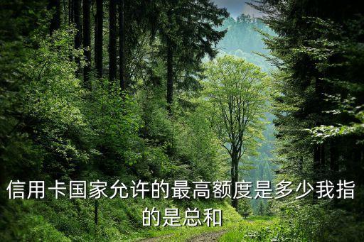信用卡国家允许的最高额度是多少我指的是总和
