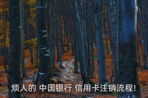 中国银行信用卡销户怎么办理,为什么不建议注销信用卡