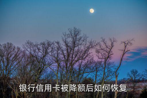 银行信用卡被降额后如何恢复