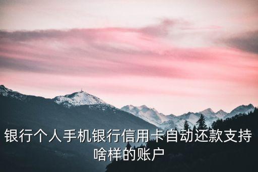 银行个人手机银行信用卡自动还款支持啥样的账户