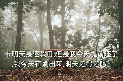 卡明天是还款日,但是我今天提前还了,我今天在刷出来,明天还得还吗...